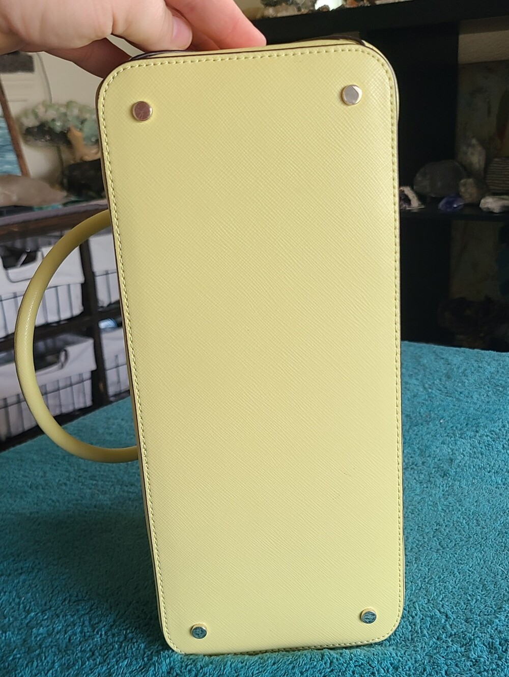 Kate Spade Payton Medium Dome Satchel in a yellow Frosty Lime - Picture 6 of 15